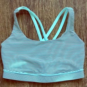 Lululemon Energy Bra Sze 8 Mint green black stripe